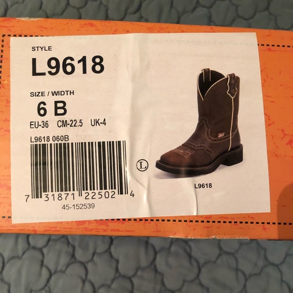 ✌️Last $$💧Justin Boots Brown Leather - Picture 4 of 4